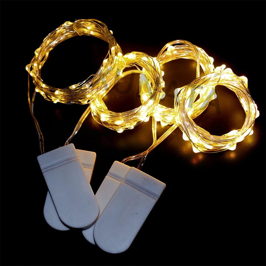 2/4M Led String Lights Battery Operated Mini Fairy Lamp Christmas Light Copper Wire String Light for Wedding Xmas Garland Party