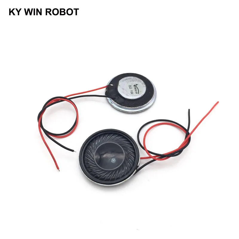 2 teile/los Neue Ultra-dünne lautsprecher 8 ohm 1 watt 1 W 8R lautsprecher Durchmesser 28MM 2,8 CM dicke 5MM mit draht länge 13CM