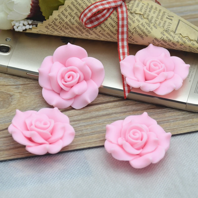 38 millimetri Fatto A Mano Rosa Morbida Argilla Fiore di Rosa, Decorazione di DIY, Accessori dei monili, embelishments Forniture