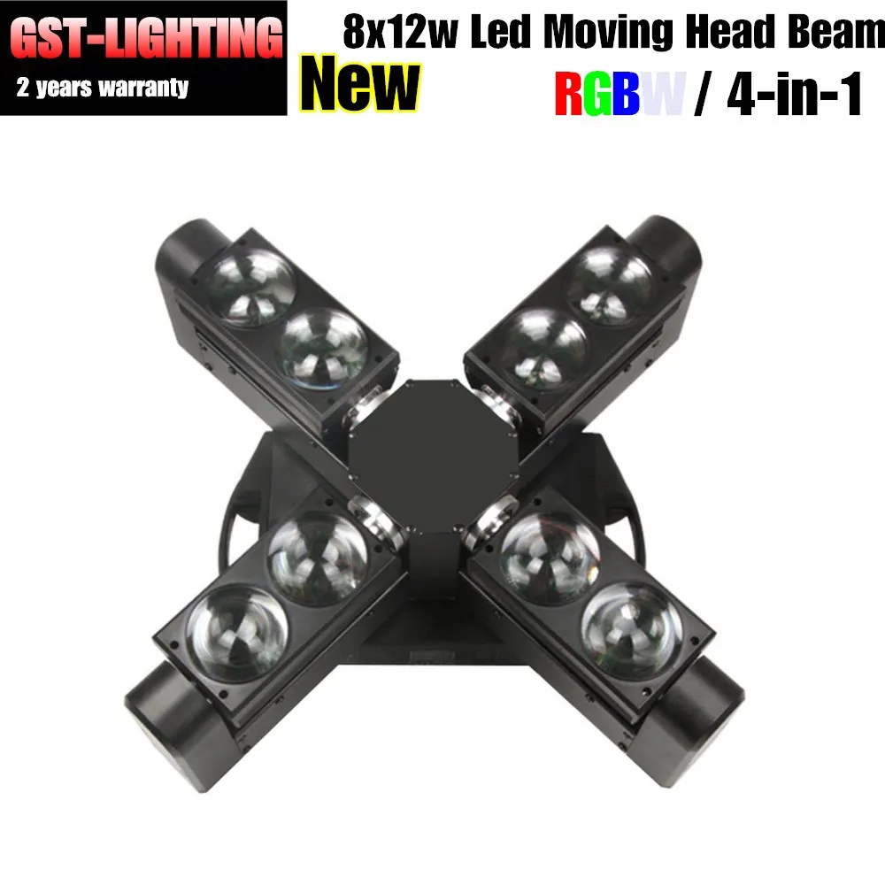 2pcs/lot free shipping rgbw 8x12w quad 4in1 lyre led spider beam stage