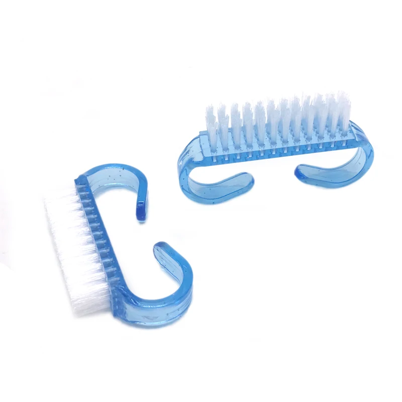 10 Pcs spazzole per la pulizia delle unghie cura delle dita polvere pulita maniglia Set di strumenti per la pulizia File Manicure Pedicure pennello blu