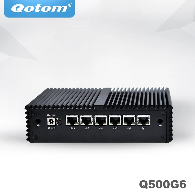 QOTOM Mini PC Core i3 i5 i7 Fanless Computador 6 Gigabit Ethernet AES-NI OPNsense Firewall Ubuntu Sophos Q555G6 Q575G6