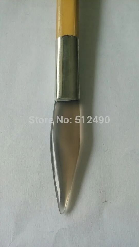 Free shipping!agate burnisher with bamboo handle -sword shape Agate Burnisher with Steel Handle Knife Shape,burnish tool