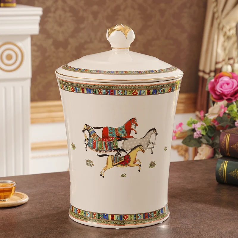 European Ceramic trash room tea dregs tube wastebasket wastewater study bedroom decoration decoration decoration ideas