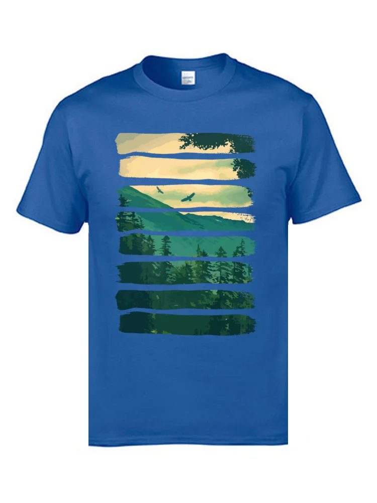 Hill Ridge Mountain Natura Landscape T Shirts College University Cotton Tees 2019 Fashion Tops/Tees New T-Shirts Male