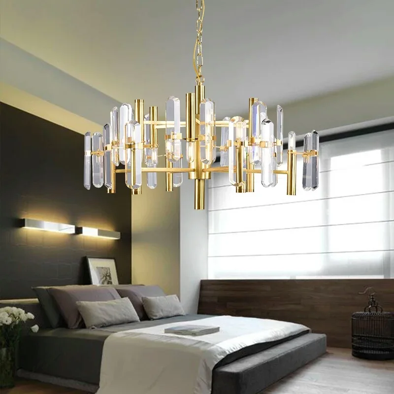 Postmodern Pendant Lights Personality LED Pendant Lamp Bronze Designer Soft Crystal Pendant Light Nordic Simple Champagne Gold