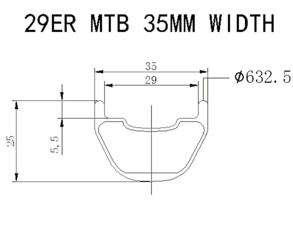 29er MTB 35mm width AM DH tubeless clincher carbon rim 29 35mm wheelset mountain bicycle wheel