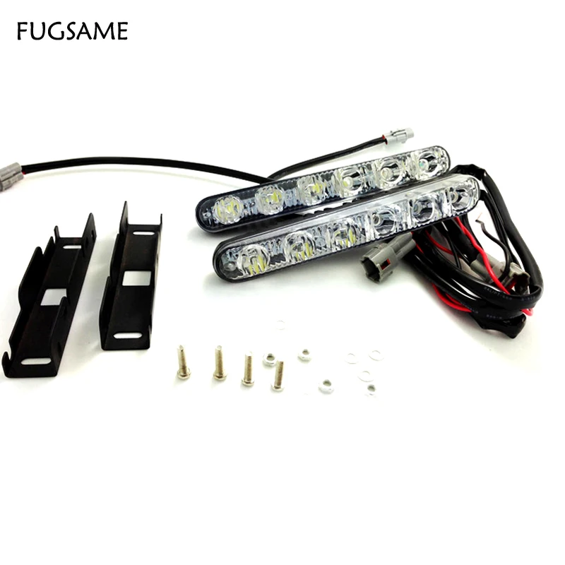 FUGSAME  LED 12V 6000K Car Led Daytime Driving Running Light DRL Car Fog Lights Head Lamp 12v  Universal