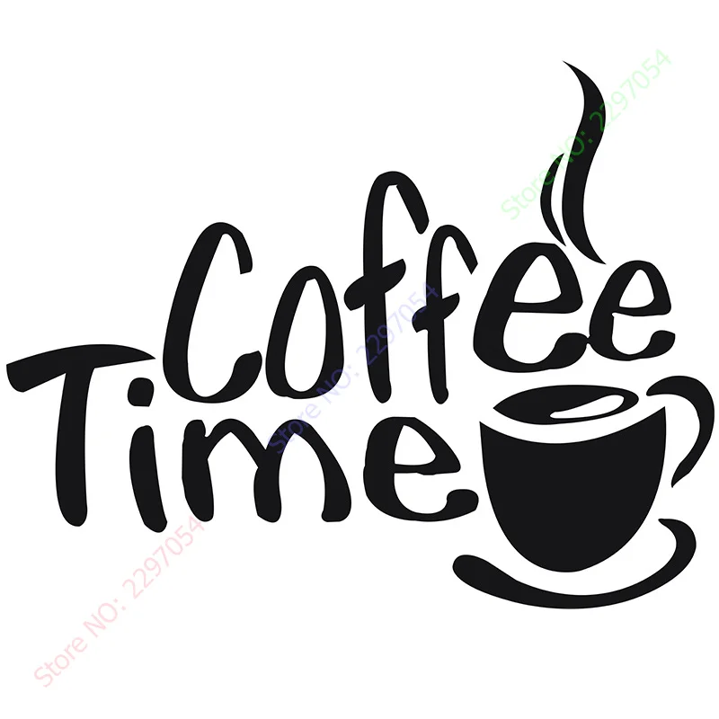 New Kitchen Quote Vinyl Decal Art Wall Sticker Home Decoration Coffee Time Decorative Letter