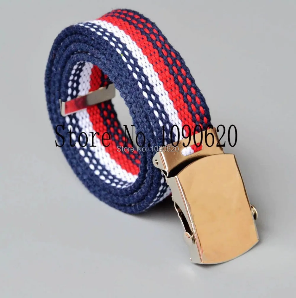 

DKBLINGS Children belt boy striped canvas belt with shiny buckle flexiable length toddlers stripe belt 85x3.0cm