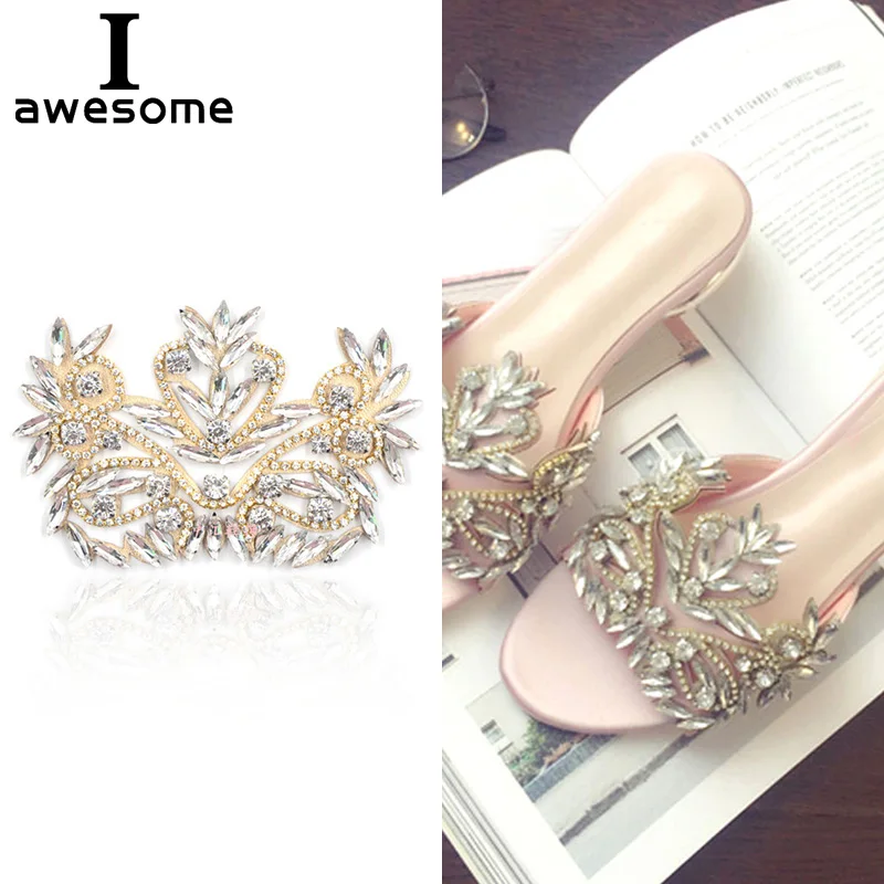 

1pcs Bridal Wedding Party Shoes Accessories High Heels Shoes DIY Manual Rhinestone Sandals Shoe Decorations Flat Shoe flower