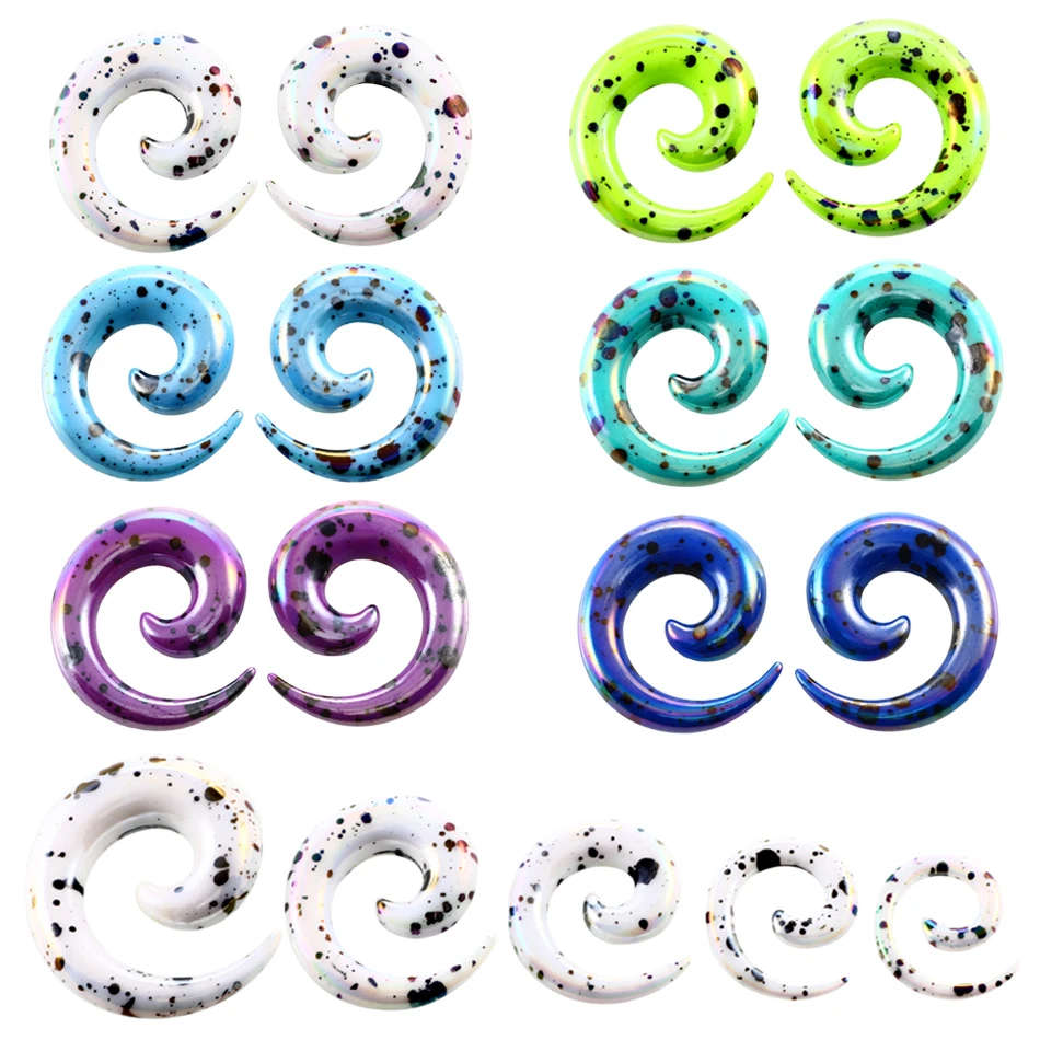 2pcs/lot Acrylic Spiral Ear Taper Piercing Earlets Stretcher Gauge Expander Earring Plug Piercing For Men Women Jewelry 2mm-10mm