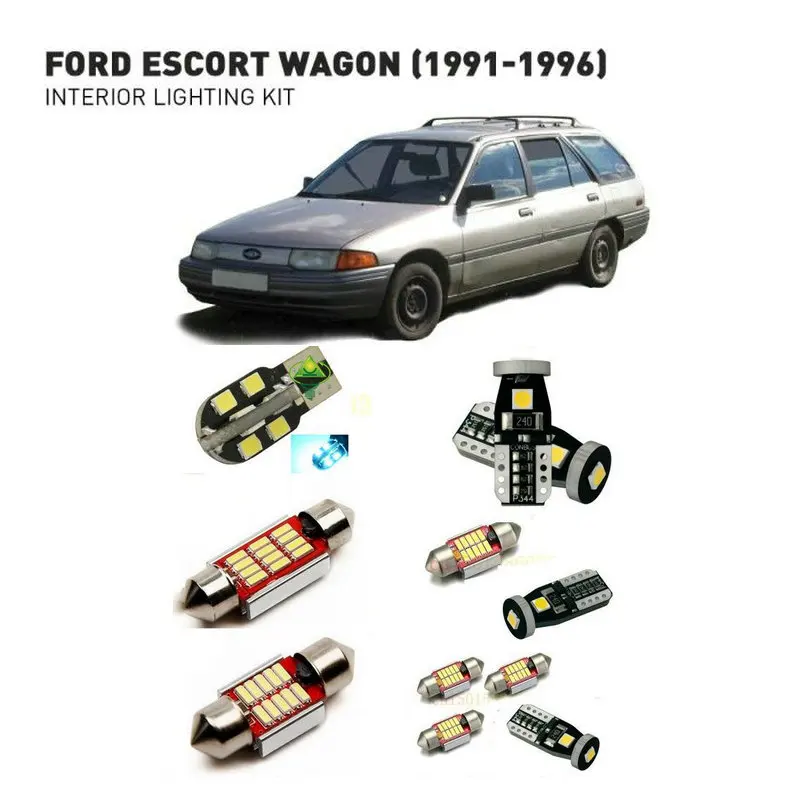 

Led interior lights For Ford escort wagon 1991-1996 8pc Led Lights For Cars lighting kit automotive bulbs Canbus