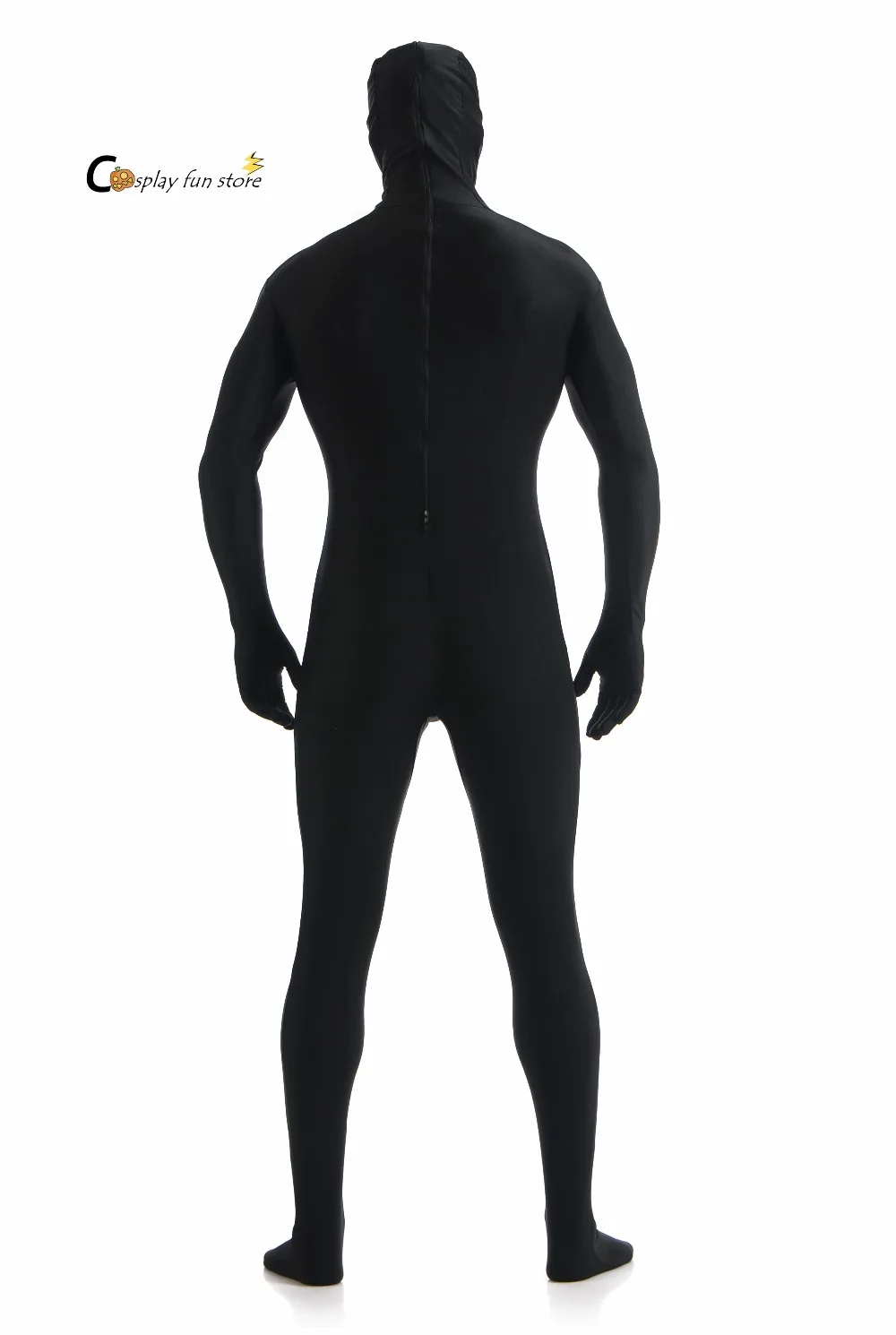 Frete grátis adulto corpo inteiro elastano terno zentai preto ternos apertados cor pura festa de halloween unitard personalizar para uso especial