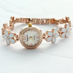 Chaoyada-reloj de cuarzo con correa de cristal para mujer, accesorio de marca de lujo con diseño de trébol de la suerte, perforación austriaca, O71, 2017