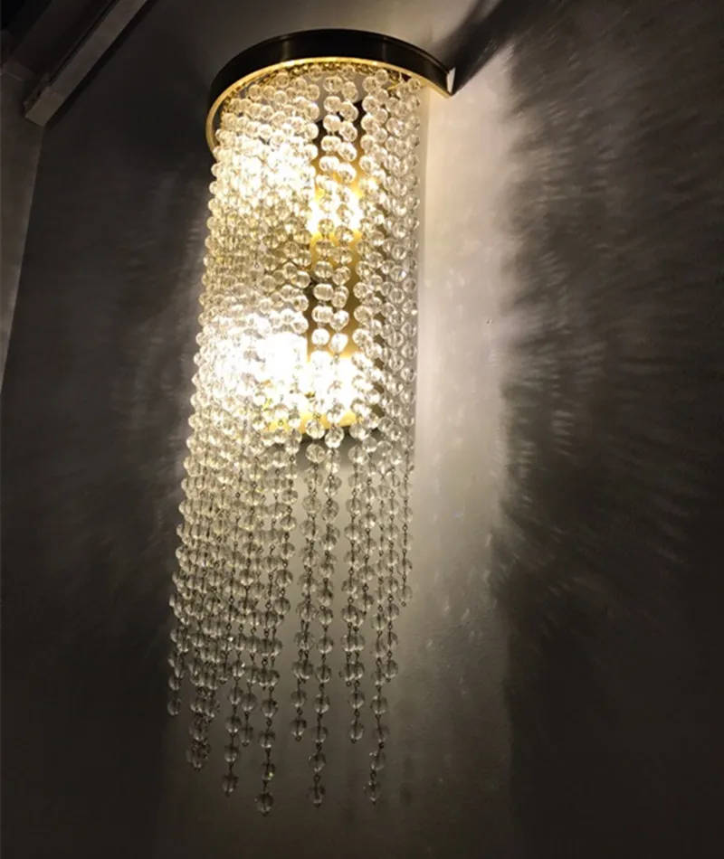 Large Star Hotel crystal lighting led wall light Fixture E14 Hallway project lighting  Balcony Bedroom wall sconce Mirror Lamp image 3