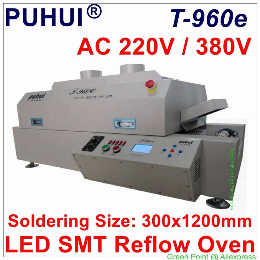 PUHUI T-960E Infrared Reflow Oven Channel BGA SMD SMT Rework Sation Reflow Oven Soldering Station IC Heater Soldering Machine