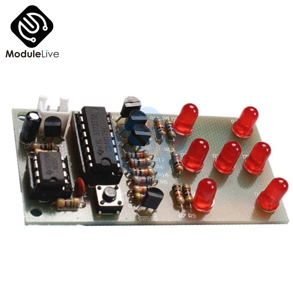 Electronic Dice CD4017 NE555 LED Module DIY Kit 5mm Red LED 4.5-5V ICSK057A Electronic Module Fun Diy Electronic