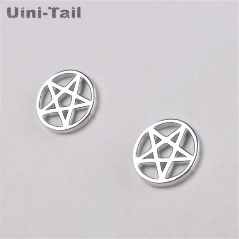 Uini-Tail hot new 925 Tibetan silver circle five-pointed star female earrings fashion trend small stars popular jewelry  ED261