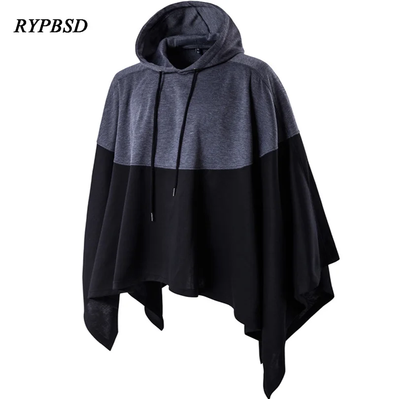 Men Hoodies Sweatshirt Patchwork Black Cool Hip Hop Hoodies Men Casual Hooded Loose Harajuku Oversized Gothic Hoodies Men