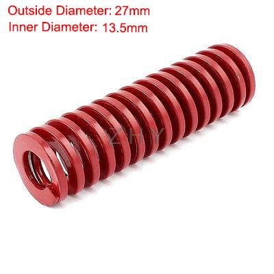 

TM 27mm OD 13.5mm ID 90mm 100mm 125mm 150mm Length Red Middle Load 65Mn Metal Spiral Stamping Compression Mould Die Spring