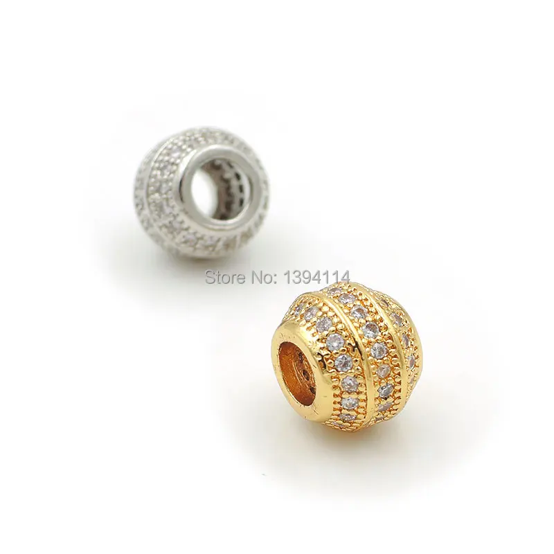 7*9*9mm Micro Pave Clear CZ Angular Chubby Beads Fit For Making DIY Bracelets Or Necklaces Jewelry