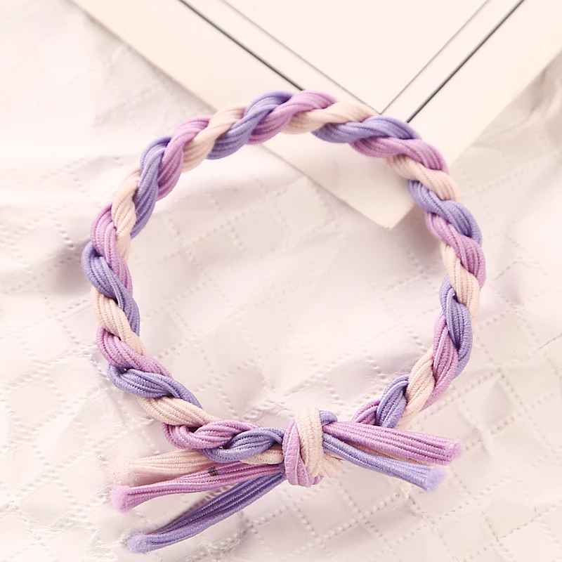 10pcs/Set Handmade Woven Colorful Elastic Hair Rope Ponytail Holders Hair Accessories Girl Women Rubber Band Tie Gum Headwear