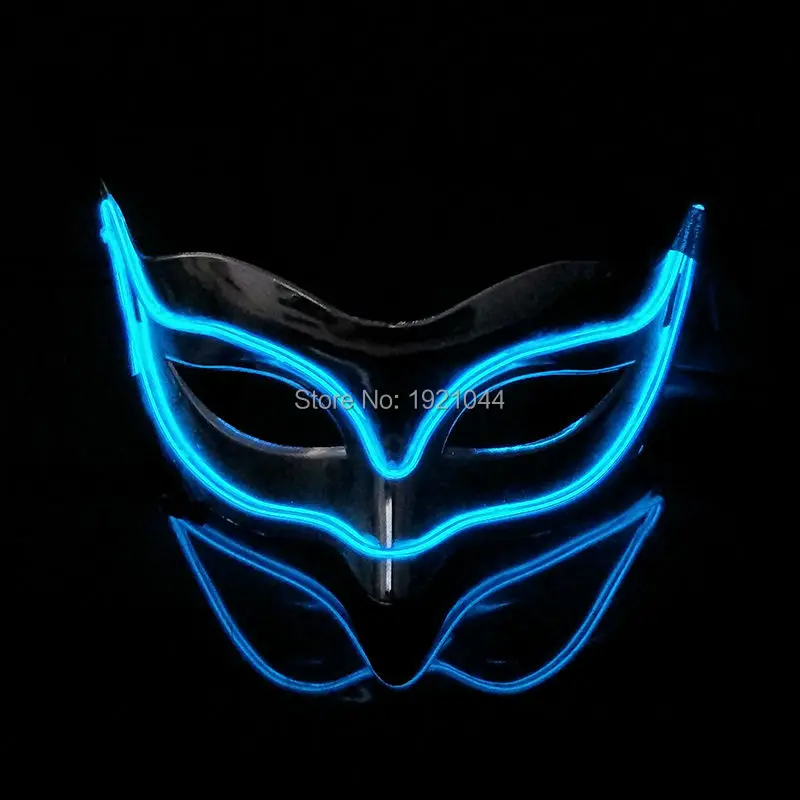 

EL Wire Fox Mask, Sound Activated, Funny Luminous, Glowing, Halloween Party Supplies, DC-3V, Cheap Wholesale, 100Pcs