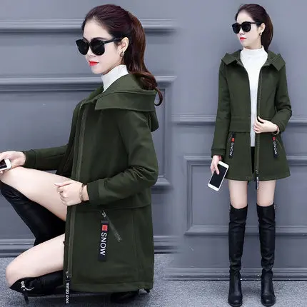 The new spring and winter long coat thick coat Korean cultivating wild fashion women's hooded windbreaker TB962