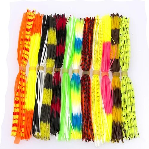 Imagen 1 del producto Faldas de silicona de varios colores para cebo giratorio, señuelos de plantilla de goma, calamar, pargo, Jigging, accesorios de señuelo de pesca, 6 paquetes por bolsa
