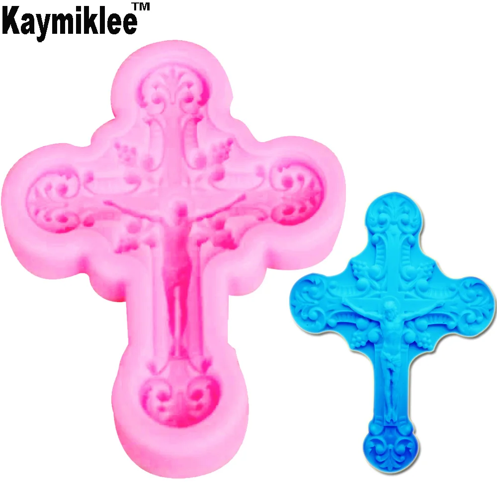 M583 Jesus Cross Type mini cross and Jesus fondant molds wholesale chocolate silicon mold fondant Cake decoration mold9*7*1cm