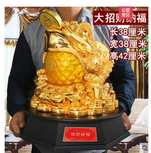 decorative Open golden toadstool Big fat three-footed toad Opening gift cash register TV cabinet Living room decoration