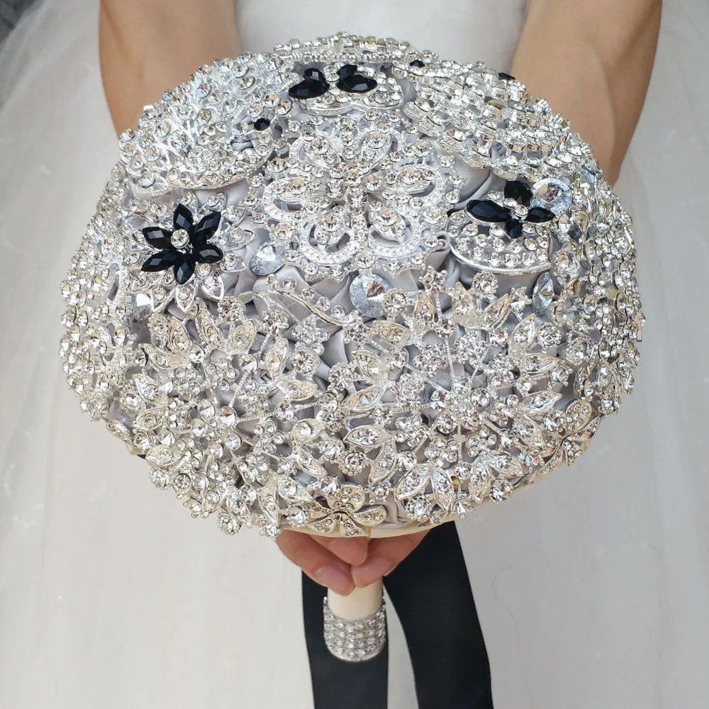 Fashion Brooch Wedding Bouquet for Brides Corsage Flower Full Crystal Bridal Bouquets Wedding Flowers Buque De Noiva Custom Made