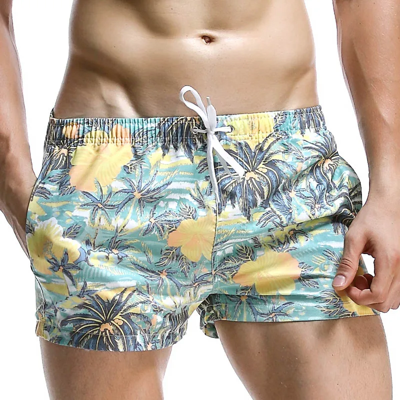 Seobean Swimwear Men Swim Shorts Swimming Trunks for Man Beach Short Bermudas Surf Boardshort Sportswear Brand GYM Clothing