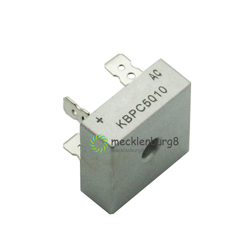 2Pcs/lot KBPC5010 Bridge Rectifier 50a 1000V AC Metal Case Single Phases Diode Bridge Rectifier