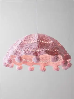 Hand-woven chandelier bedroom boy princess room girl room creative art pink cotton yarn chandelier