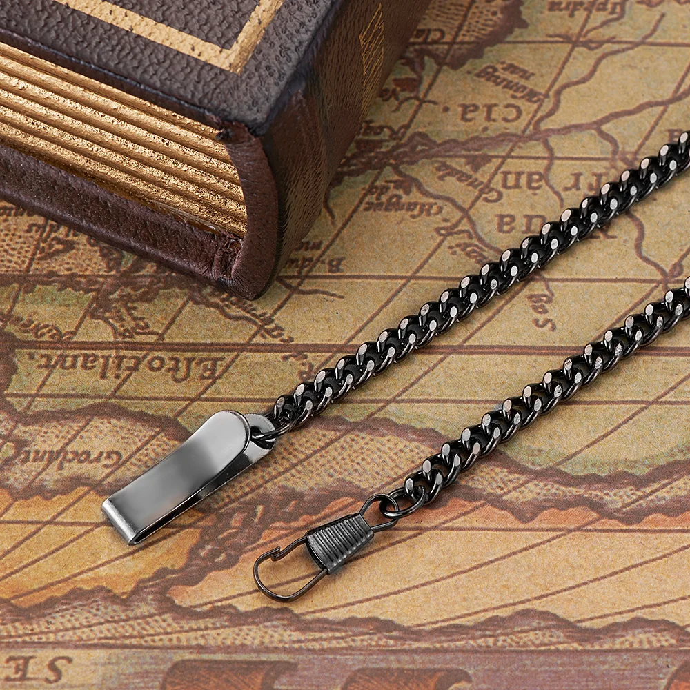 1szt Vintage Silver Black bronze Gold Alloy Pocket Watch łańcuchy do mechanicznego zegarka kwarcowego dla mężczyzn i kobiet oraz zegarka FOB na prezent