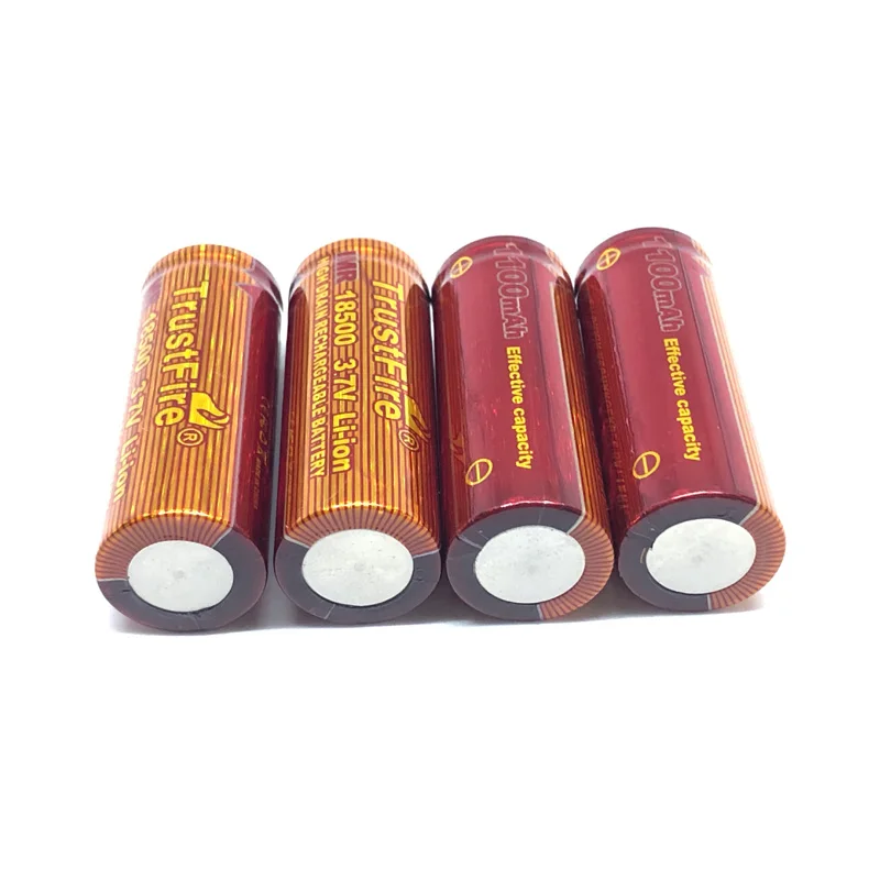 20 шт./лот Trustfire IMR 18500 3,7 V 1100mAh литий-ионный аккумулятор с высокой разрядкой с большим увеличением 10А батареи