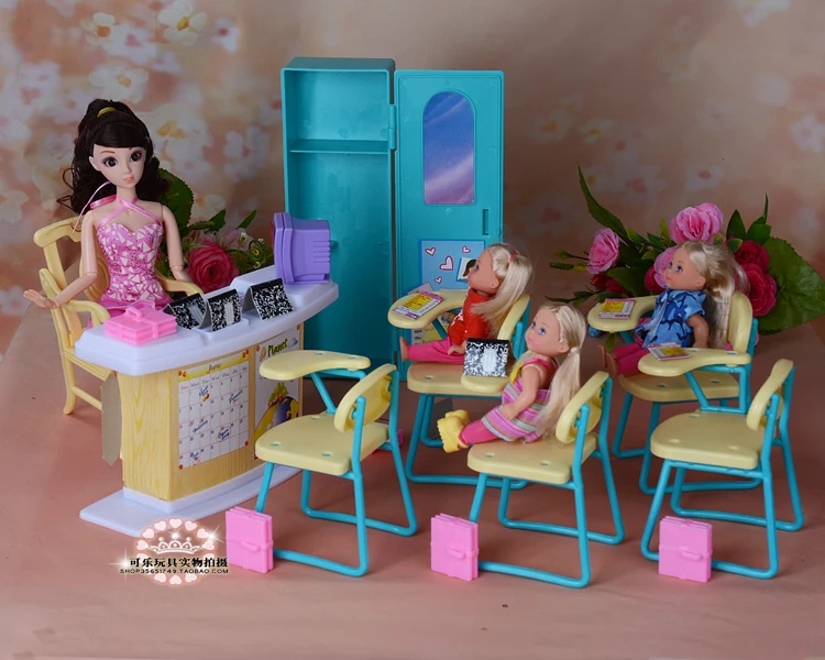 Accessories for 30cm bjd dolls teacher classroom school kitchen for 30cm furniture pool Wardrobe closet bed bathtub bathroom description 3