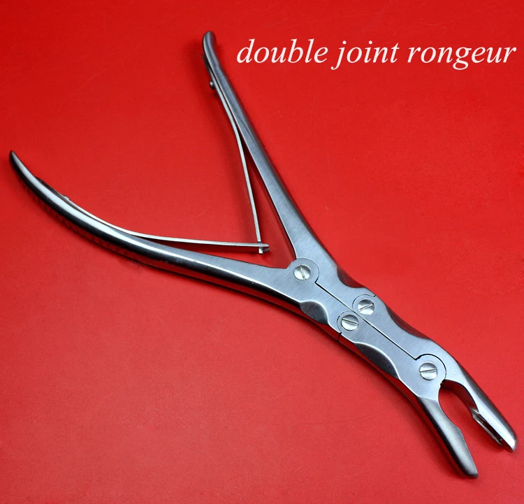 Medical orthopedic instrument olecranon type rongeur forceps stainless steel double joint bone rongeur forceps