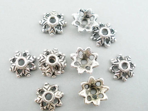 DoreenBeads 150 шт. Серебристые цветные колпачки из бисера 8x3 мм (B01791), yiwu