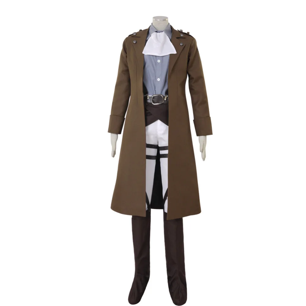 

Attack on Titan Survey Corps Cosplay Costume Shingeki no Kyojin Levi Ackerman Long Coat Cosplay Costume Custom Made