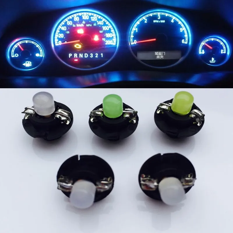 

10PCS T5 B8.4D B8.4 Led Bulb car COB Cluster Gauge Instrument Dash Light dashboard indicator Interior 12V blue Signal Lamp