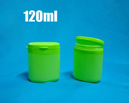 

100pcs 120ml green color PE tear-cap bottles, xylitol bottle, chewing gum bottle, solid powder bottle, plastic bottles