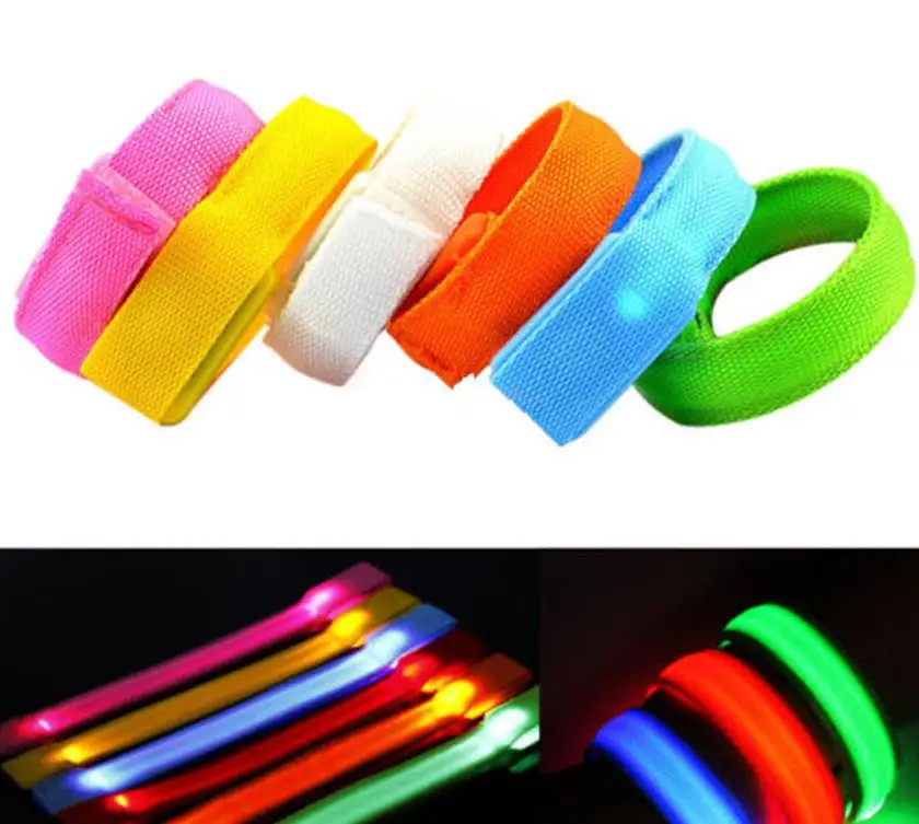 

KTV Club Party Grand Event Glowing Supplies LED Flashing Wrist Band Bracelet Arm Band Light Up Dance Jogging Glow in dark