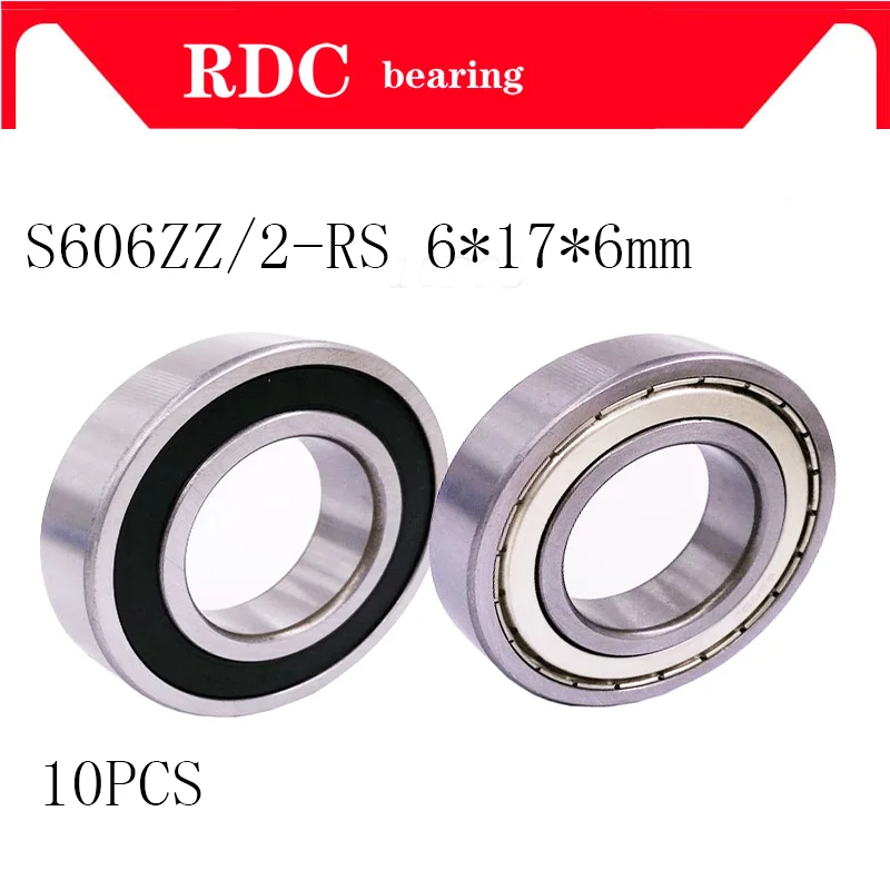 

10PCS S606ZZ S606-2RS S606ZZ S606-2RS 10PCS 6x17x6mm Stainless Steel Bearing