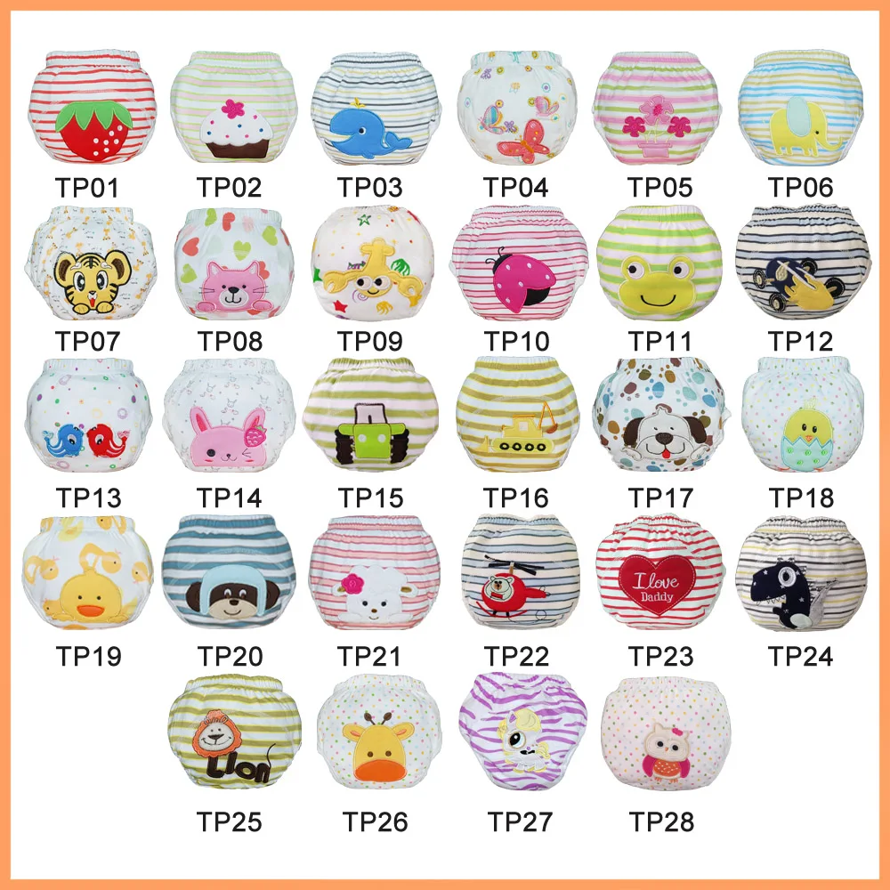 (New Store Promotion) 20pcs Baby Training Pants A Pack 100% Baby Cotton Pants Embroidery Potty Trainers Lots Of Designs