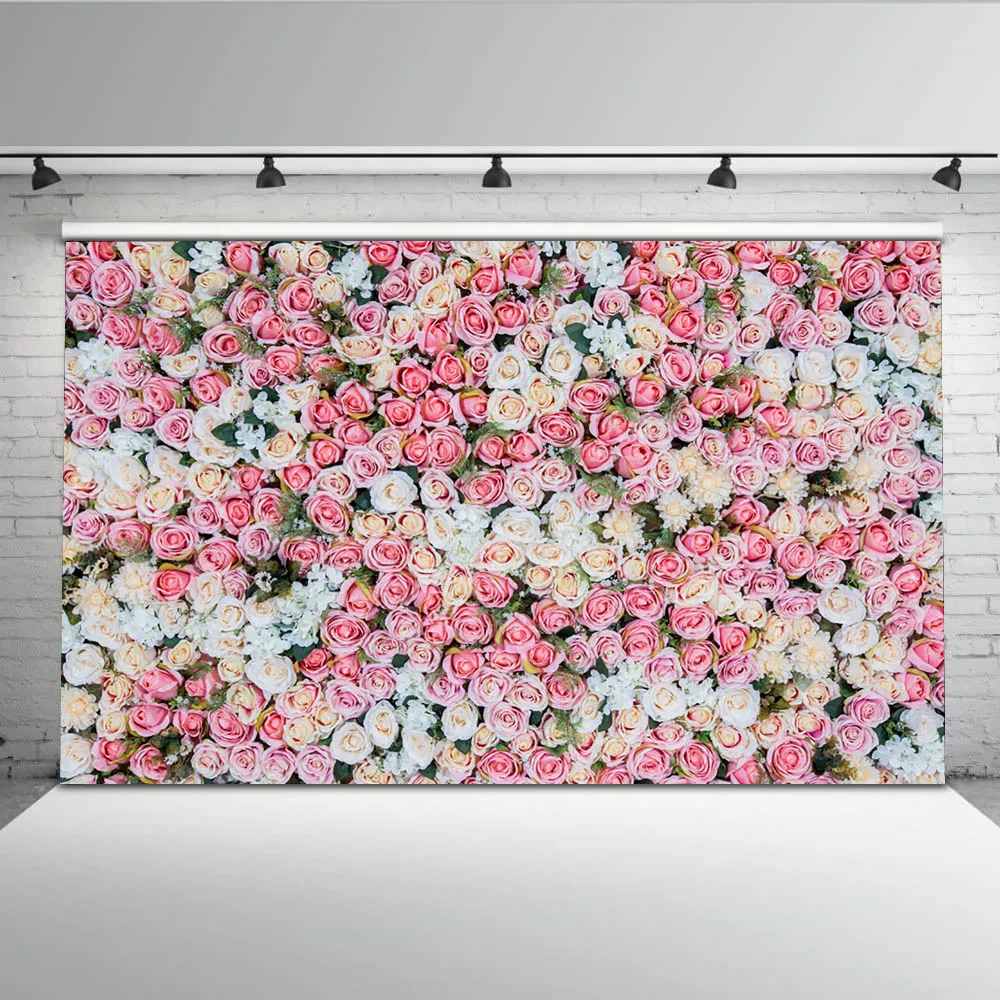 

Wedding Flower Photo Booth Backdrops Married Background for Photography Studio Rose Vinyl Seamless Props G-606