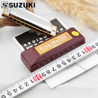 SUZUKI Harmonica New Silver 1072 FolkMaster Harp Diatonic Harmonica10 Hole Blues Gaita Musical Instrument [C, A, B, D, E, F, G]