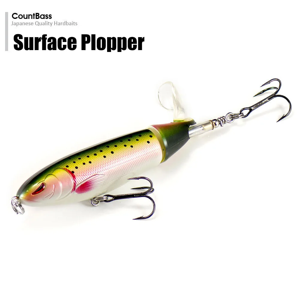 Countbass Surface Whopper Plopper mit VMC-Haken 110 mm 4-21/64 Zoll 19,7 g 11/16 oz., Wobbler Popper Topwater Soft Rotating Tail – Detail 3